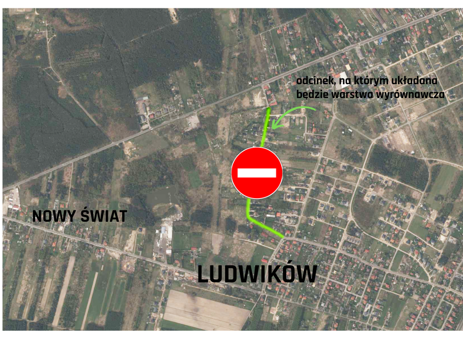Ilustracja do informacji: Utrudnienia na drodze w Ludwikowie