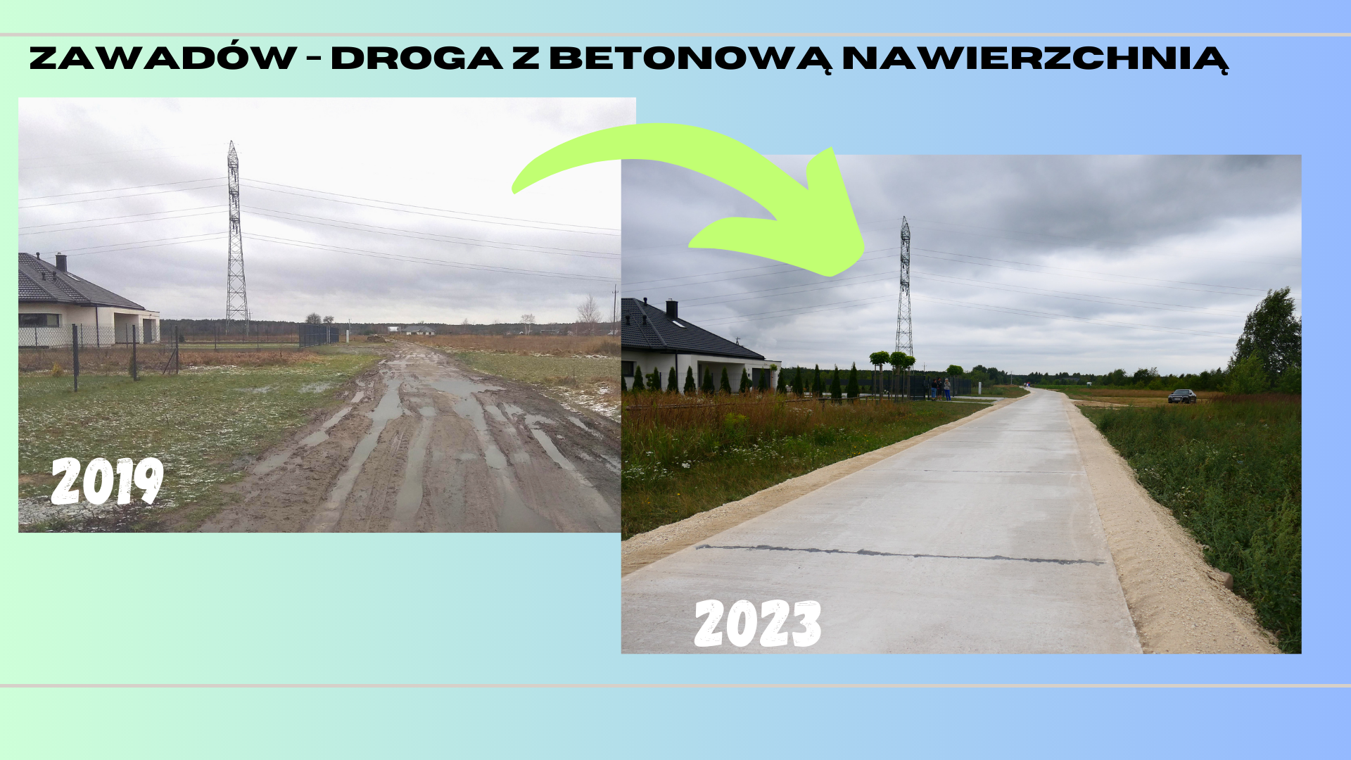 Ilustracja do informacji: Betonowa droga w Zawadowie już gotowa