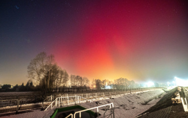 Zdjęcia zorzy polarnej nad Dobrzelowem - Parasolką 6