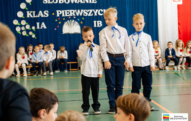 Ślubowanie pierwszoklasist&oacute;w w ZSP w Domiechowicach 108