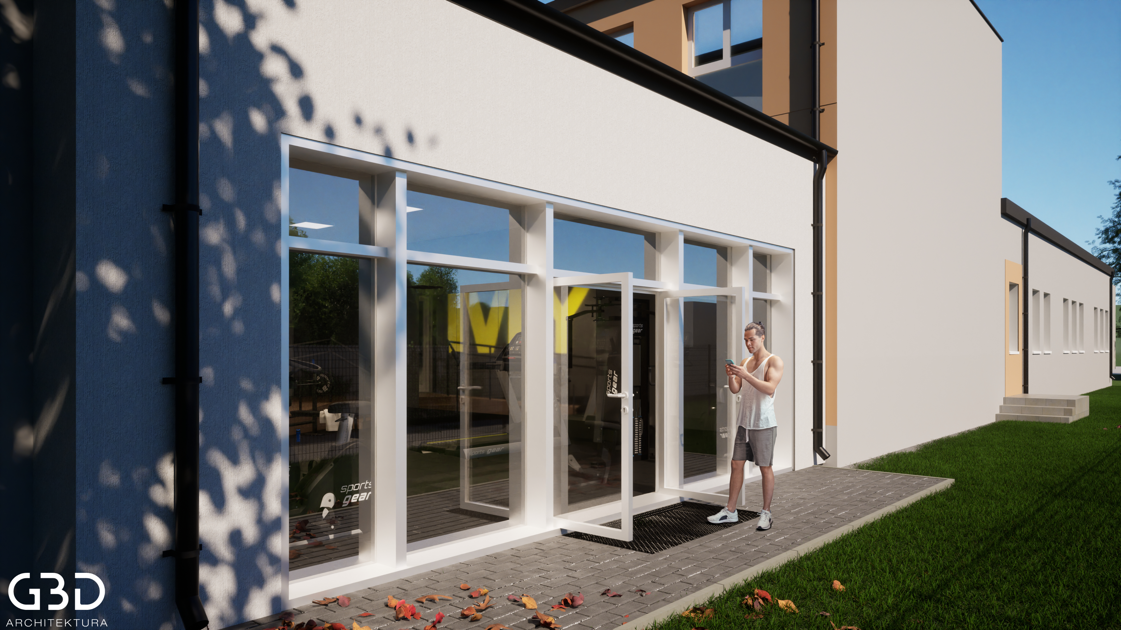 salka siłowni przy zsp w kurnosie drugim - wizualizacja