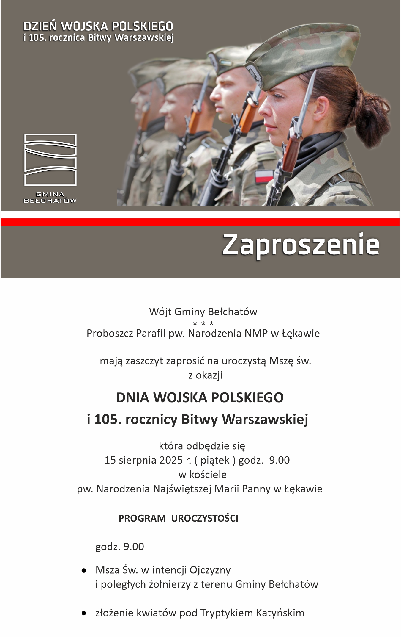 plakat zaproszenie 15 sierpnia