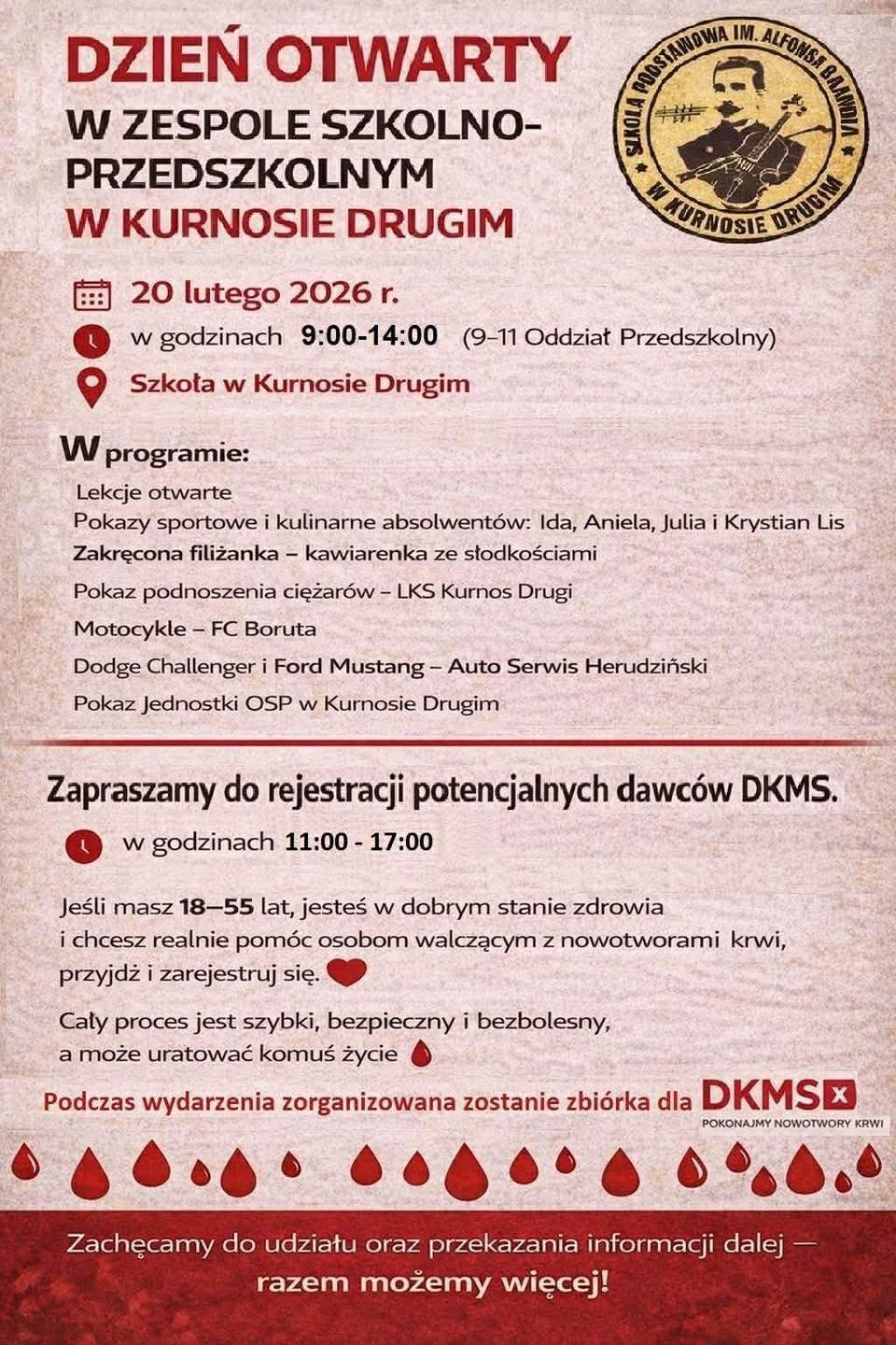 plakat dnia otwartego zsp w&nbsp;kurnosie drugim