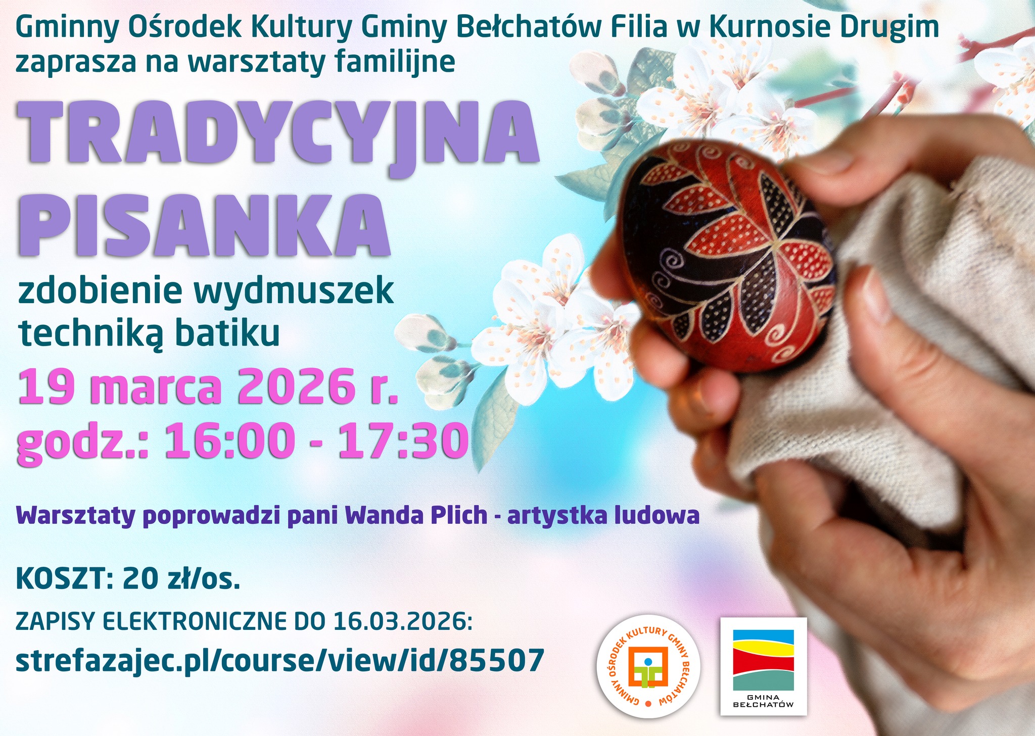 plakat warsztat&oacute;w zdobienia pisanek