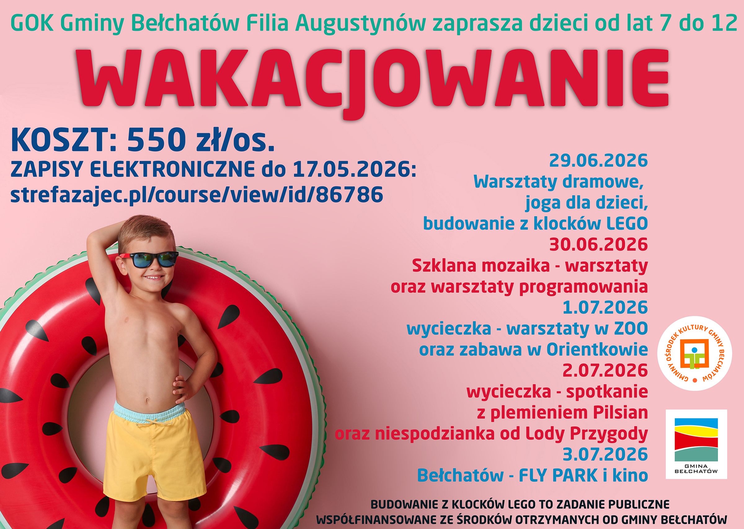 plakat wakacjowania w&nbsp;augustynowie