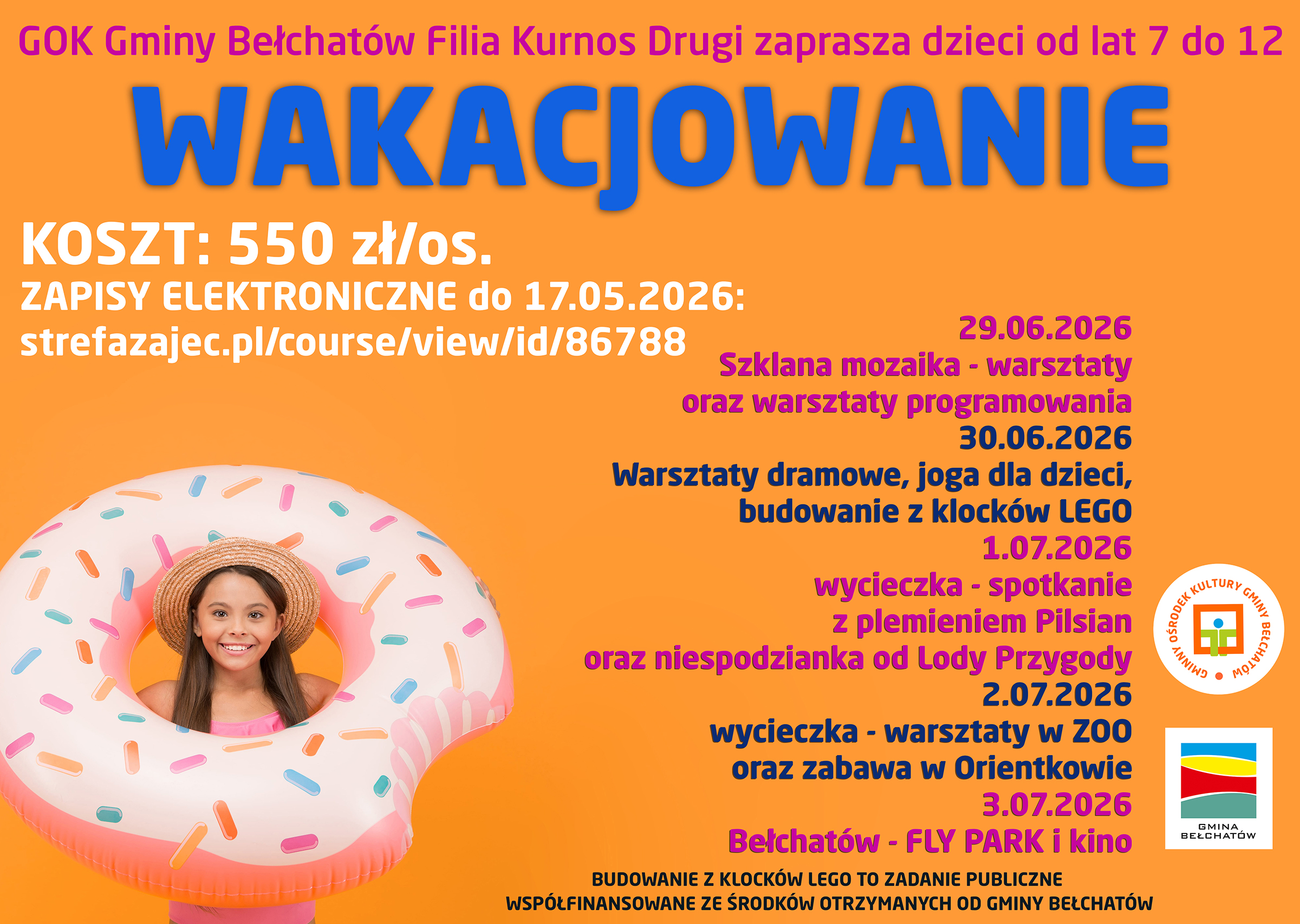 plakat wakacjowania w&nbsp;kurnosie drugim