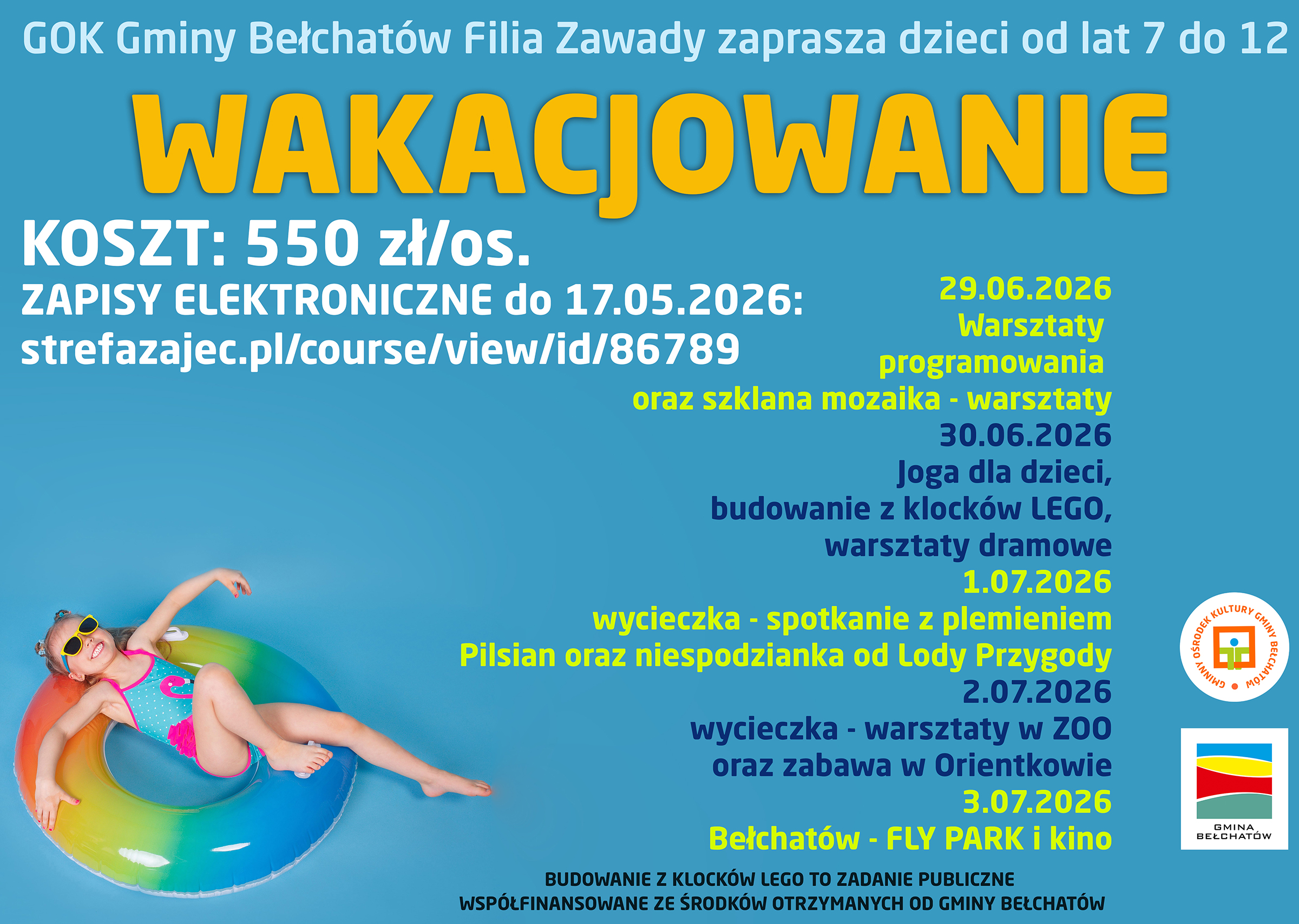 plakat wakacjowania w&nbsp;zawadach