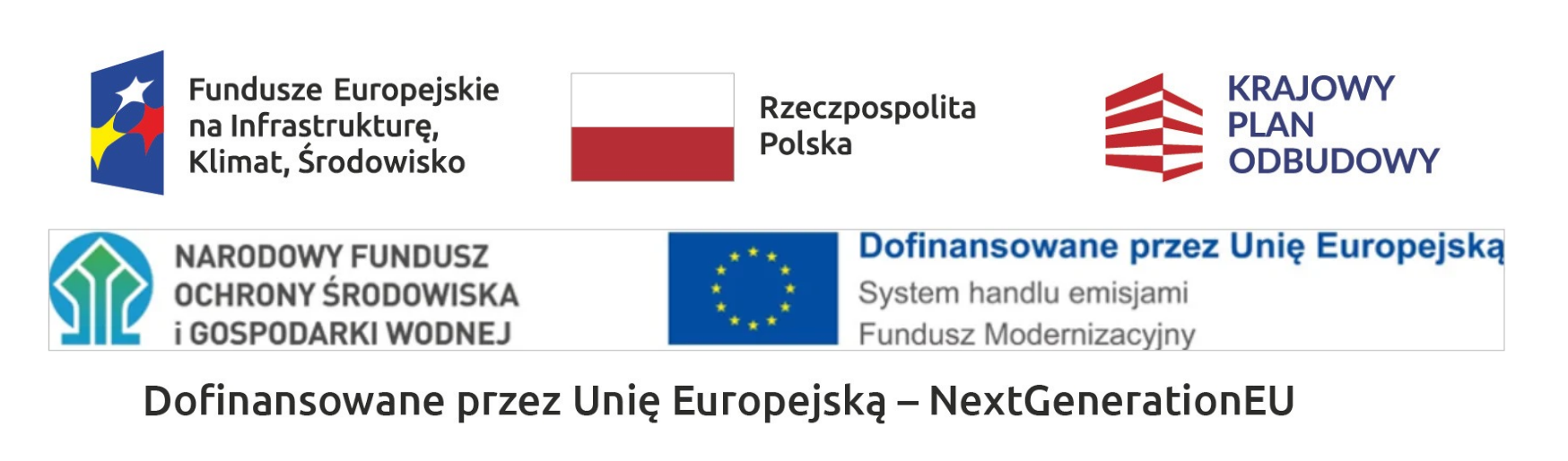 logotypy instytucji zaangażowanych w&nbsp;program czyste powietrze