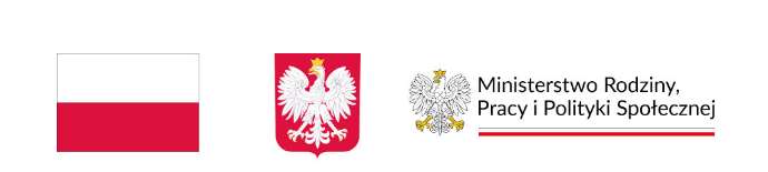 godło Polski i&nbsp;flaga polska logo ministerstwa rodziny pracy i&nbsp;polityki społecznej