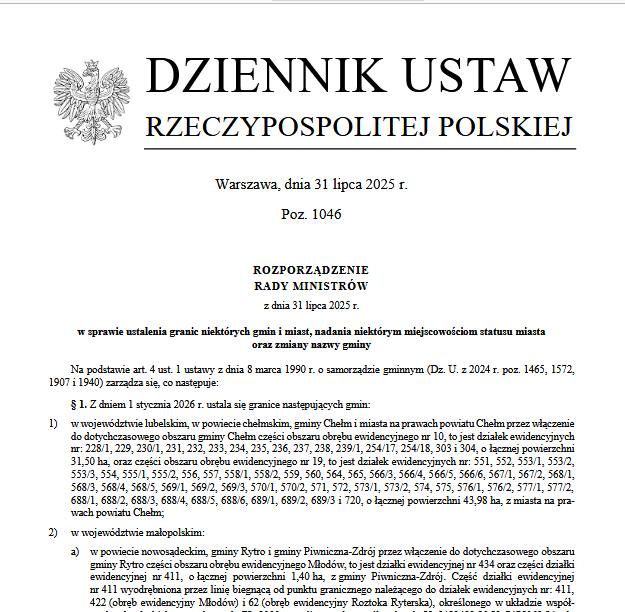tekst rozporządzenia rady ministrów