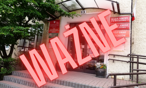 budynek urzędu gminy bełchatów i napis ważne