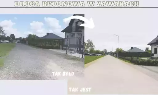 droga betonowa w zawadach